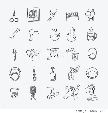 Health vector doodle icons set. Drawing sketch Health vector doodle icons set. Drawing sketch 68073738