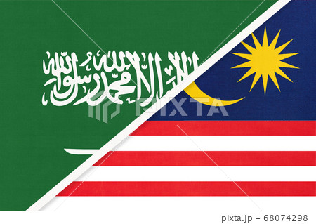 Saudi Arabia and Malaysia, symbol of national flags Saudi Arabia and Malaysia, symbol of national flags 68074298