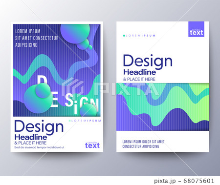 Flyer or Poster design with abstract fluid blue background 68075601