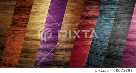 Hair color palette with various colours. hair dye. Hair care concept. 68075893