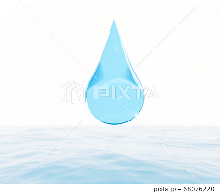 water drop isolated on white background dropping.3D illustration 68076220