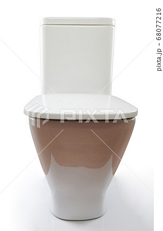 Closed toilet seat isolated 68077216