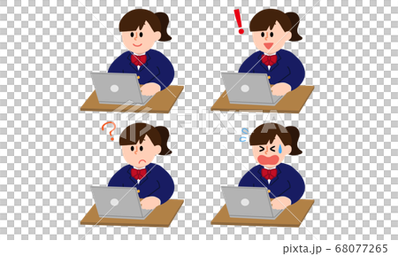 西裝外套女孩參加在線課程(簡單的顏色) 西裝外套女孩參加在線課程(簡單的顏色) 68077265