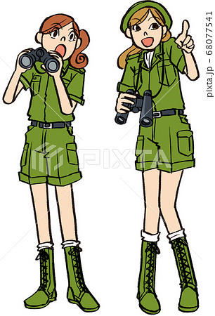 イラスト 手描き ビジネス 女性 探検隊 発見 イラスト 手描き ビジネス 女性 探検隊 発見 68077541