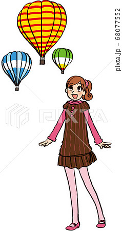 イラスト 手描き ビジネス 女性 旅行 景色 バルーン 熱気球のイラスト素材 イラスト 手描き ビジネス 女性 旅行 景色 バルーン 熱気球のイラスト素材
