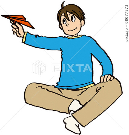 イラスト 手描き ビジネス 男性 紙飛行機 イラスト 手描き ビジネス 男性 紙飛行機 68077573