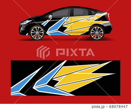 Sport car racing wrap design. vector design 68078447