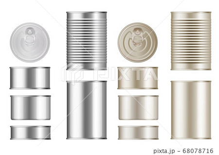 Tin can set. Isolated blank canned food 68078716
