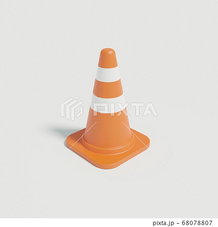 3Dでレンダリングしたロードコーンのオブジェクト 68078807