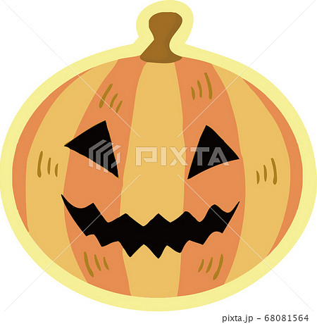 ハロウィン かぼちゃ おばけ 手描きタッチのイラスト素材