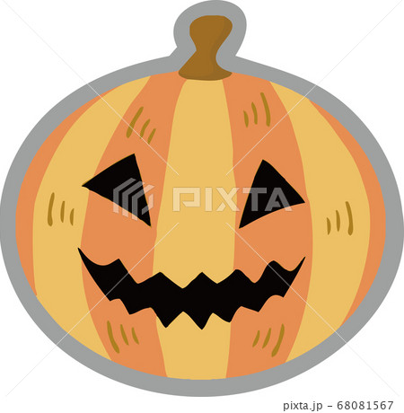 ハロウィン かぼちゃ おばけ 手描きタッチのイラスト素材