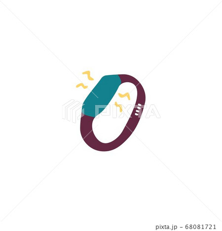 Fitness bracelet. Doodle smart band. Hand drawn vector illustration 68081721