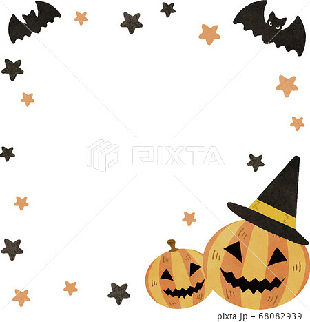ハロウィン かぼちゃ おばけ 手描きタッチ コピースペース ハロウィン かぼちゃ おばけ 手描きタッチ コピースペース 68082939