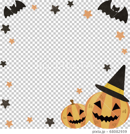 ハロウィン かぼちゃ おばけ 手描きタッチ コピースペース ハロウィン かぼちゃ おばけ 手描きタッチ コピースペース 68082939