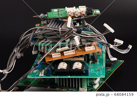 electronic PCB garbage as background from recycle electronic PCB garbage as background from recycle 68084159