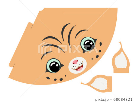 Printable mockup cap lynx. Festive cone template Printable mockup cap lynx. Festive cone template 68084321