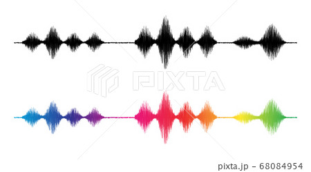 Sound wave. Silhouette and rainbow colours 68084954