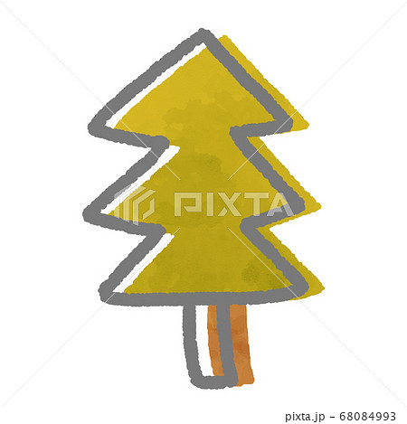 水彩風の秋冬のかわいい木 68084993