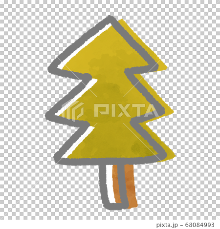 水彩風の秋冬のかわいい木 68084993