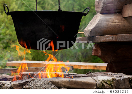 traditional hungarian bogracs goulash soup. traditional hungarian bogracs goulash soup. 68085215