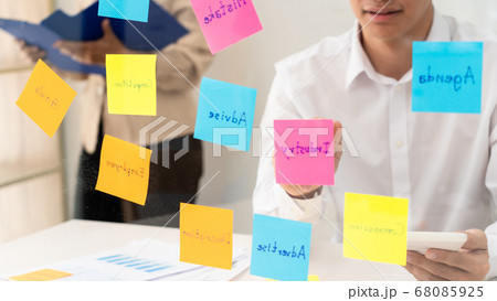 Creative group of business people brainstorming Creative group of business people brainstorming 68085925