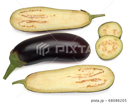 eggplant or aubergine vegetable on white background eggplant or aubergine vegetable on white background 68086205