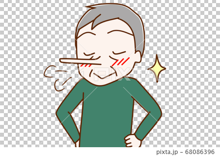 鼻を高くしてどや顔をする高齢の男性 68086396
