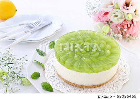シャインマスカット のレアチーズケーキ シャインマスカット のレアチーズケーキ 68086469