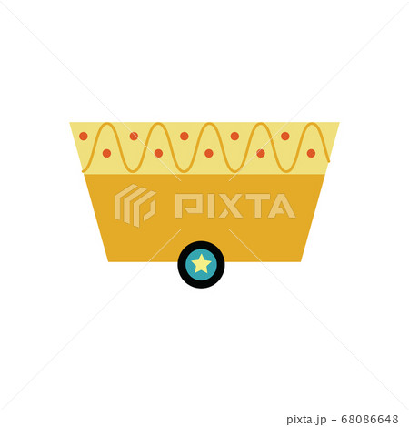 Toy wagon or railroad cart cartoon icon, flat vector illustration isolated. 68086648