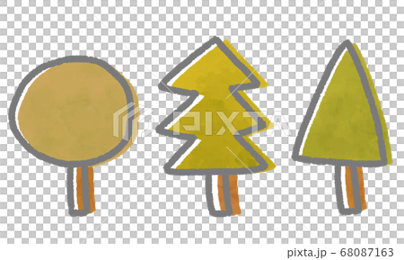 Cute autumn and winter trees in a watercolor style 68087163