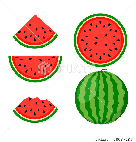 Watermelon background bite icon. Melon vector food slice cartoon fruit 68087239