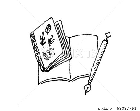 図鑑とノートのイラスト素材