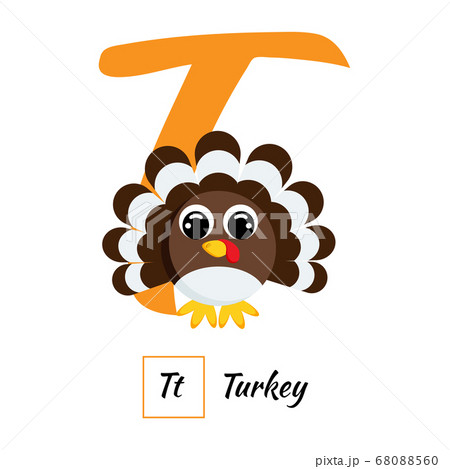 English animal alphabet letter T in vector style English animal alphabet letter T in vector style 68088560