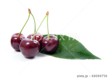 Sweet cherry isolated on a white background.. 68089756