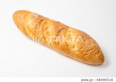 白バックのフランスパンの写真素材