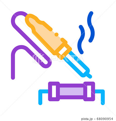 soldering iron solder resistor icon vector outline illustration 68090954