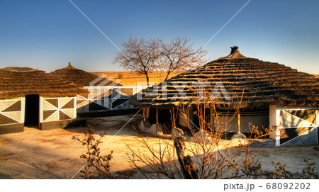 Traditional Ndebele hut at Botshabelo, Mpumalanga, Traditional Ndebele hut at Botshabelo, Mpumalanga, 68092202