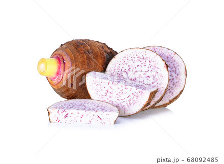 Taro, sliced of taro isolated on white background 68092485