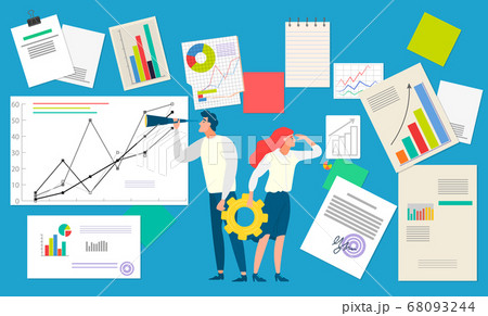 People with Documents and Infocharts Business 68093244