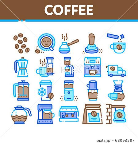 Coffee Energy Drink Collection Icons Set Vector 68093587
