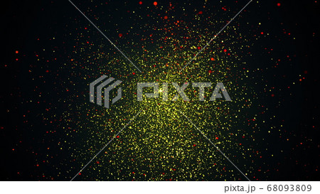 Random small particles. 3d rendering of gold dust. Computer generated backdrop 68093809