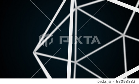 Proportional lattice polyhedron, 3d rendering geometric shape. Computer generated the atom. Technologal background 68093832