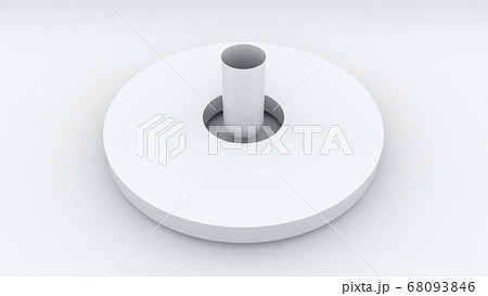 3d render of transformation of a cylinder into a disk. The shape change. Computer generated geometric background 68093846