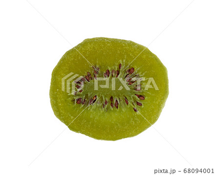 Dried kiwi fruit slices isolated on white Dried kiwi fruit slices isolated on white 68094001