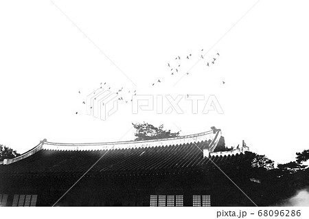 モノクロ 宮殿 風景のイラスト素材