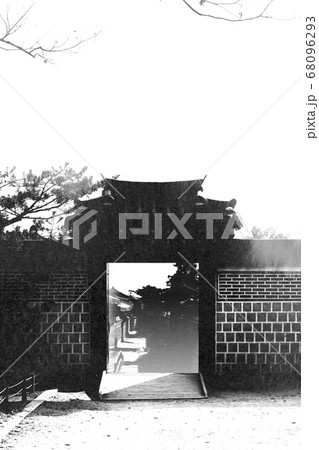 モノクロ 風景 パターンのイラスト素材