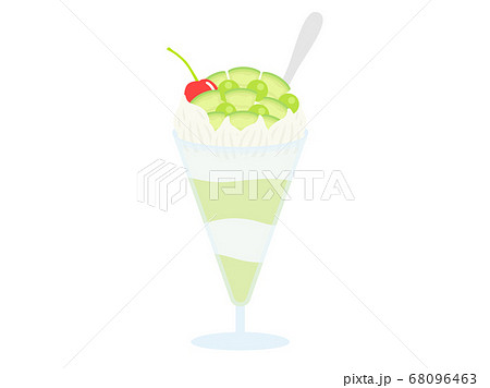 生クリームパフェのイラストのイラスト素材