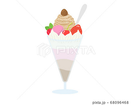 生クリームパフェのイラスト 68096468