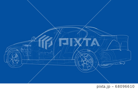 Concept car. 3d illustration 68096610