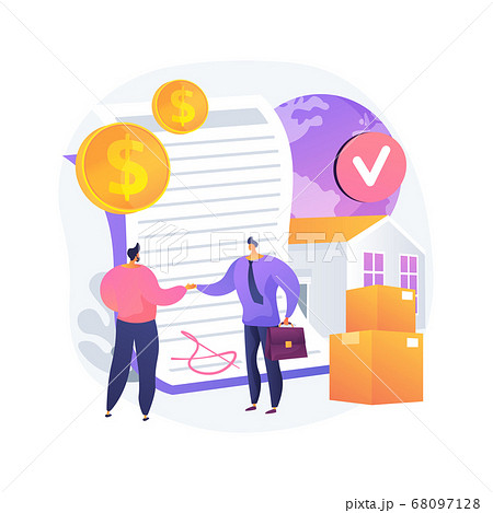 Sales contract terms abstract concept vector illustration. 68097128
